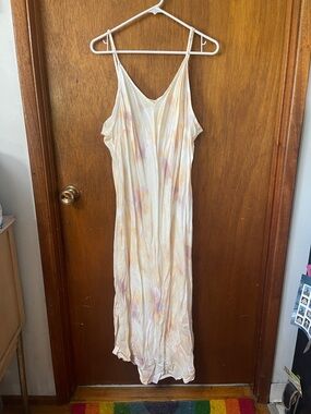 a new day Cream Slip Maxi Dress with Pastel Tie-Dye